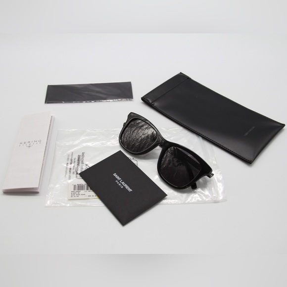 NEW SL587K SAINT LAURENT UNISEX BLACK CLASSIC SUNGLASSES SL587/K 001 NEW SL 587K - Picture 10 of 10